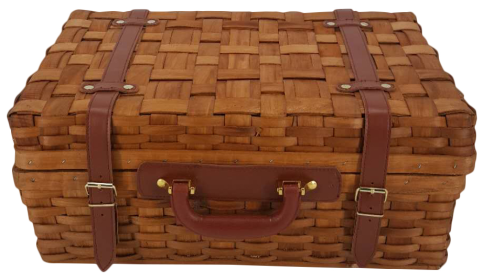 17.5" Wood Chip Picnic Basket