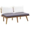 Patio Bench with Cushions 45.3" Solid Acacia Wood