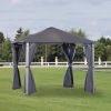 10ft x 10ft Patio Gazebo-Dark Gray-AS