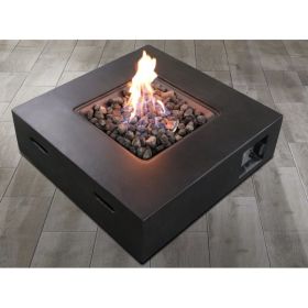 Living Source International Fiber Reinforced Concrete Propane/Natural Gas Fire Pit table (Charcoal)