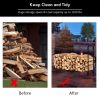 8 Feet Outdoor Steel Firewood Log Rack