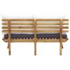 Patio Bench with Cushions 45.3" Solid Acacia Wood