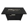 Living Source International 4" H x 54" W Steel Outdoor Fire Pit Table with Lid (Black)