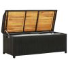 Patio Storage Bench 47.2" Poly Rattan Black