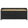 Patio Storage Bench 47.2" Poly Rattan Black