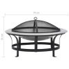 Outdoor Fire Pit with Grill Stainless Steel 29.9"