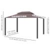 10ft x 13ft Patio Gazebo-Coffee-AS