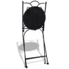 Folding Bistro Chairs 2 pcs Ceramic Black and White