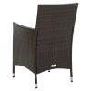 Patio Chairs with Cushions 4 pcs Poly Rattan Brown