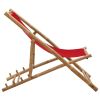 Deck Chair Bamboo and Canvas Red