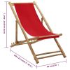 Deck Chair Bamboo and Canvas Red