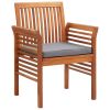 Patio Dining Chairs with Cushions 8 pcs Solid Wood Acacia