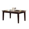 Espresso Finish Casual 1pc Dining Table Faux Marble Top Transitional Dining Room Furniture