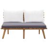 Patio Bench with Cushions 45.3" Solid Acacia Wood