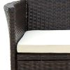 Patio Chairs with Cushions 4 pcs Poly Rattan Brown