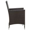 Patio Chairs with Cushions 4 pcs Poly Rattan Brown