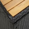 Patio Storage Bench 47.2" Poly Rattan Black