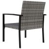 Patio Dining Chairs 4 pcs Poly Rattan Gray