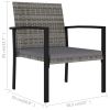 Patio Dining Chairs 4 pcs Poly Rattan Gray