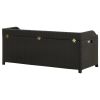 Patio Storage Bench 47.2" Poly Rattan Black