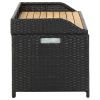 Patio Storage Bench 47.2" Poly Rattan Black