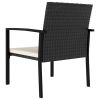 Patio Dining Chairs 2 pcs Poly Rattan Black