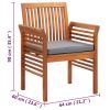 Patio Dining Chairs with Cushions 8 pcs Solid Wood Acacia