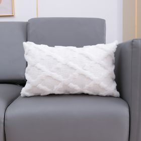 Plush Embroidered Diamond Pillow Cover (Option: 30x50cm-White)