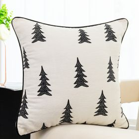 Simple Nordic Living Room Sofa Embroidery Throw Pillow Sofa Back Cover (Option: 6 Style-Pillow core)