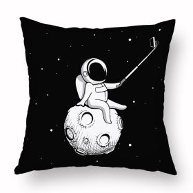 Cartoon Astronaut Short Plush Pillowcase (Option: D6303308style-45X45)