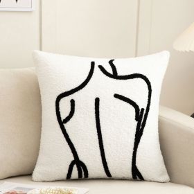 Towel Embroidery Light Luxury Living Room Sofa Pillowcase (Option: D-45x45cm)