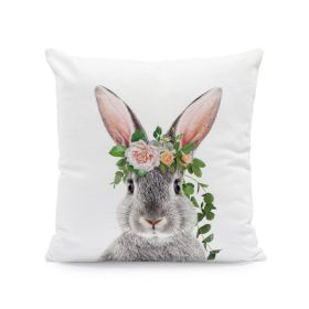 Easter Cartoon Rabbit Print Pillow Cover (Option: Pattern4-45x45cm)