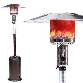 Outdoor Patio Propane Heater with Portable Wheels 47,000 BTU 88 inch Standing Gas Outside Heater Stainless Steel Burner Commercial & Residential Hamme (Color: as Pic)