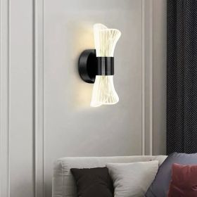 Modern Simple And Light Luxury Bedroom Wall Lamp (Color: Black)