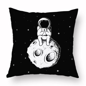 Cartoon Astronaut Short Plush Pillowcase (Option: D6303309style-45X45)