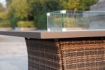 Elegant PE Wicker and Aluminium Patio Dining Fire Pit Table