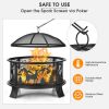 Outddor Patio Garden Beach Camping Bonfire Party Fire Pit With BBQ Grill