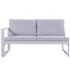 Industrial Style Outdoor Sofa Combination Set With 2 Love Sofa; 1 Single Sofa; 1 Table; 2 Bench