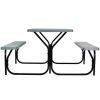 All Weather Outdoor Picnic Table Bench Set with Metal Base Wood