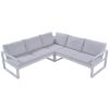 Industrial Style Outdoor Sofa Combination Set With 2 Love Sofa; 1 Single Sofa; 1 Table; 2 Bench