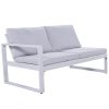 Industrial Style Outdoor Sofa Combination Set With 2 Love Sofa; 1 Single Sofa; 1 Table; 2 Bench