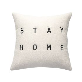 Removable And Washable Pillow Cover For Living Room Sofa (Option: Circled velvet letter-45x45cm)