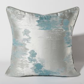 Dark Green Silver Green Sofa Pillow Cushion (Option: Light sky color-Pillowcase-45x45cm)