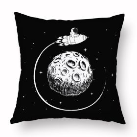 Cartoon Astronaut Short Plush Pillowcase (Option: D63033017style-45X45)